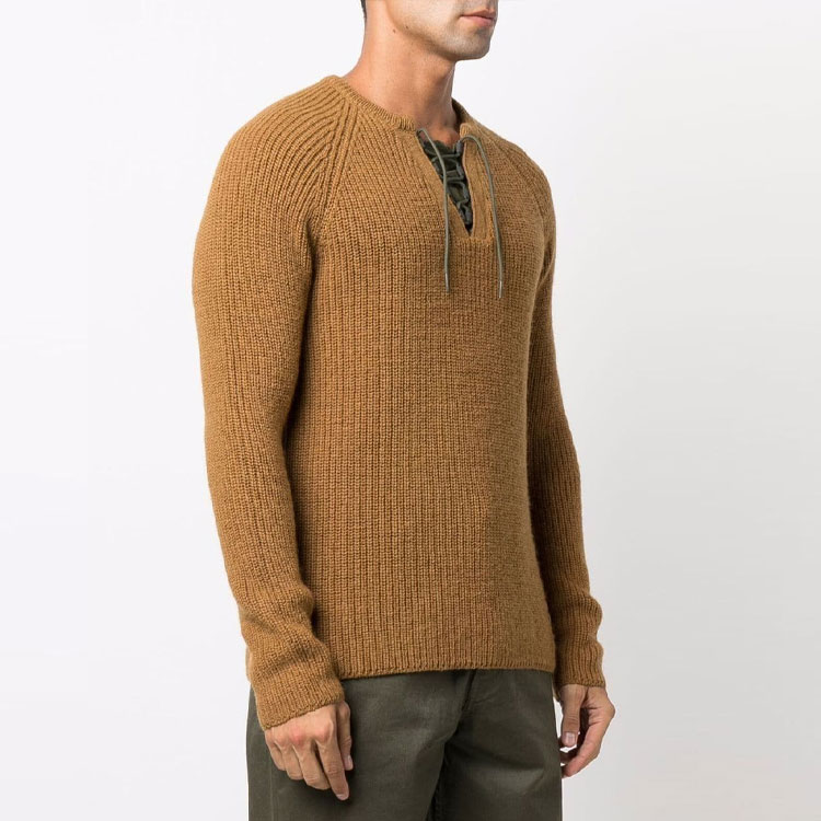 EMPORIO ARMANI FW21 Yellow Wool Sweater with Lace-Up Detail. 6K1MZ1-1M5EZ-0259 圖 4