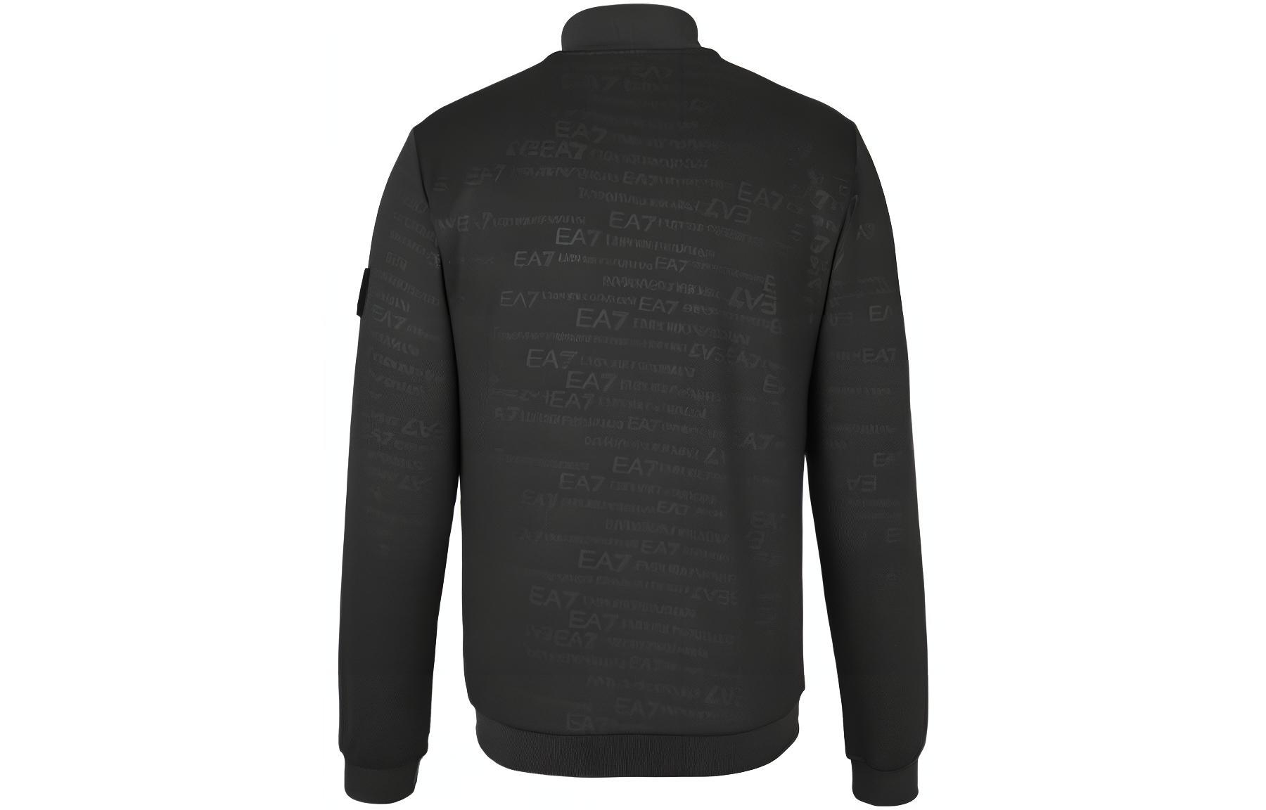 Lookbook 엠포리오 아르마니 FW22 블랙 로고 프린트 스탠드 칼라 캐주얼 자켓. 6LPM08-PJAHZ-1200
