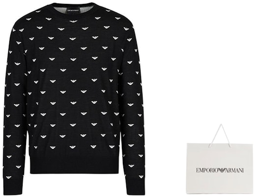 エンポリオアルマーニ FW22 ブラックイーグル ジャカード クルーネックセーター. 6L1MX11MPRZ-F010 Lookbook エンポリオアルマーニ FW22 ブラックイーグル ジャカード クルーネックセーター. 6L1MX11MPRZ-F010
