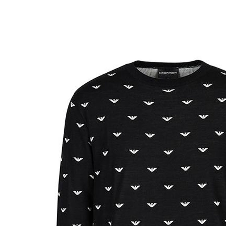 Cheap エンポリオアルマーニ FW22 ブラックイーグル ジャカード クルーネックセーター. 6L1MX11MPRZ-F010