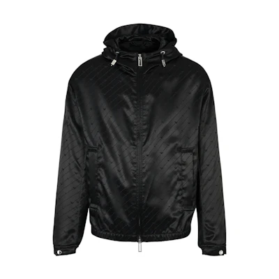 Emporio Armani FW22 Black Eagle Logo Jacquard Hoodie Jacket. 6L1BL3-1NLBZ-F012