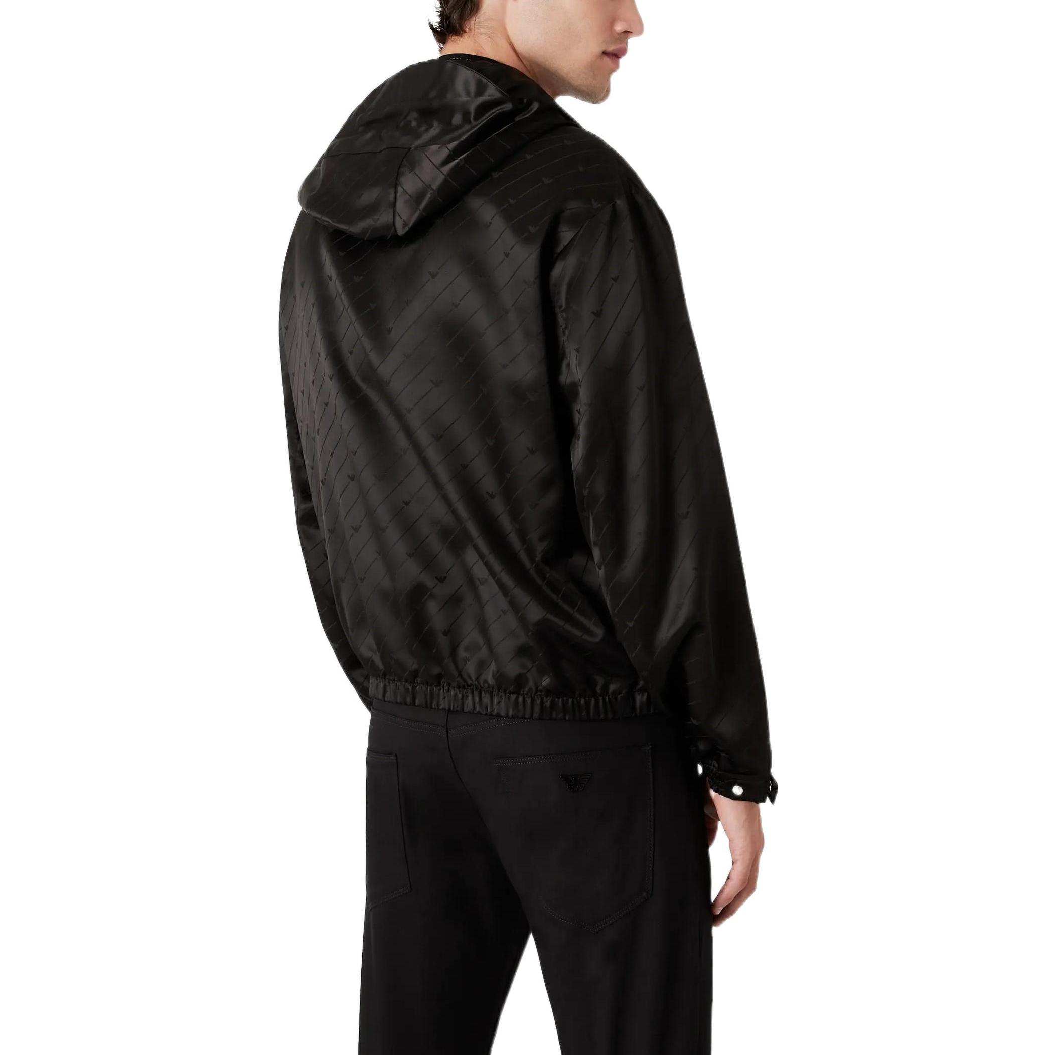 Purchase エンポリオアルマーニ FW22 ブラック イーグルロゴ ジャカード フーディ ジャケット 6L1BL3-1NLBZ-F012