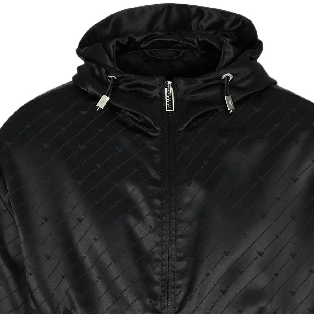 Details for エンポリオアルマーニ FW22 ブラック イーグルロゴ ジャカード フーディ ジャケット 6L1BL3-1NLBZ-F012