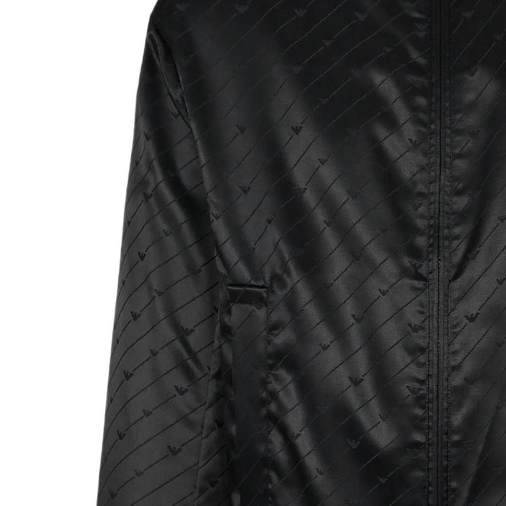 Sizing エンポリオアルマーニ FW22 ブラック イーグルロゴ ジャカード フーディ ジャケット 6L1BL3-1NLBZ-F012