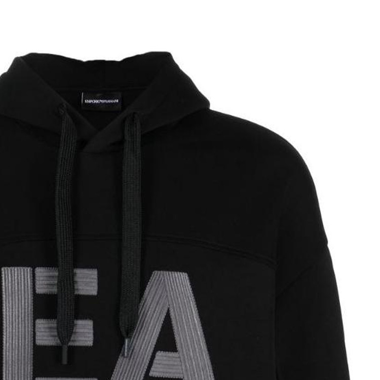 Sizing Emporio Armani FW22  Black Embroidered Logo Drawstring Hoodie. 6L1MB1-1JHSZ-0999