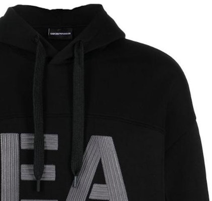 Emporio Armani FW22 Black Embroidered Logo Drawstring Hoodie. 6L1MB1-1JHSZ-0999 Sizing Emporio Armani FW22 Black Embroidered Logo Drawstring Hoodie. 6L1MB1-1JHSZ-0999