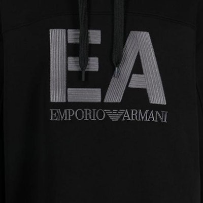 Emporio Armani FW22 Black Embroidered Logo Drawstring Hoodie. 6L1MB1-1JHSZ-0999 Cheap Emporio Armani FW22 Black Embroidered Logo Drawstring Hoodie. 6L1MB1-1JHSZ-0999