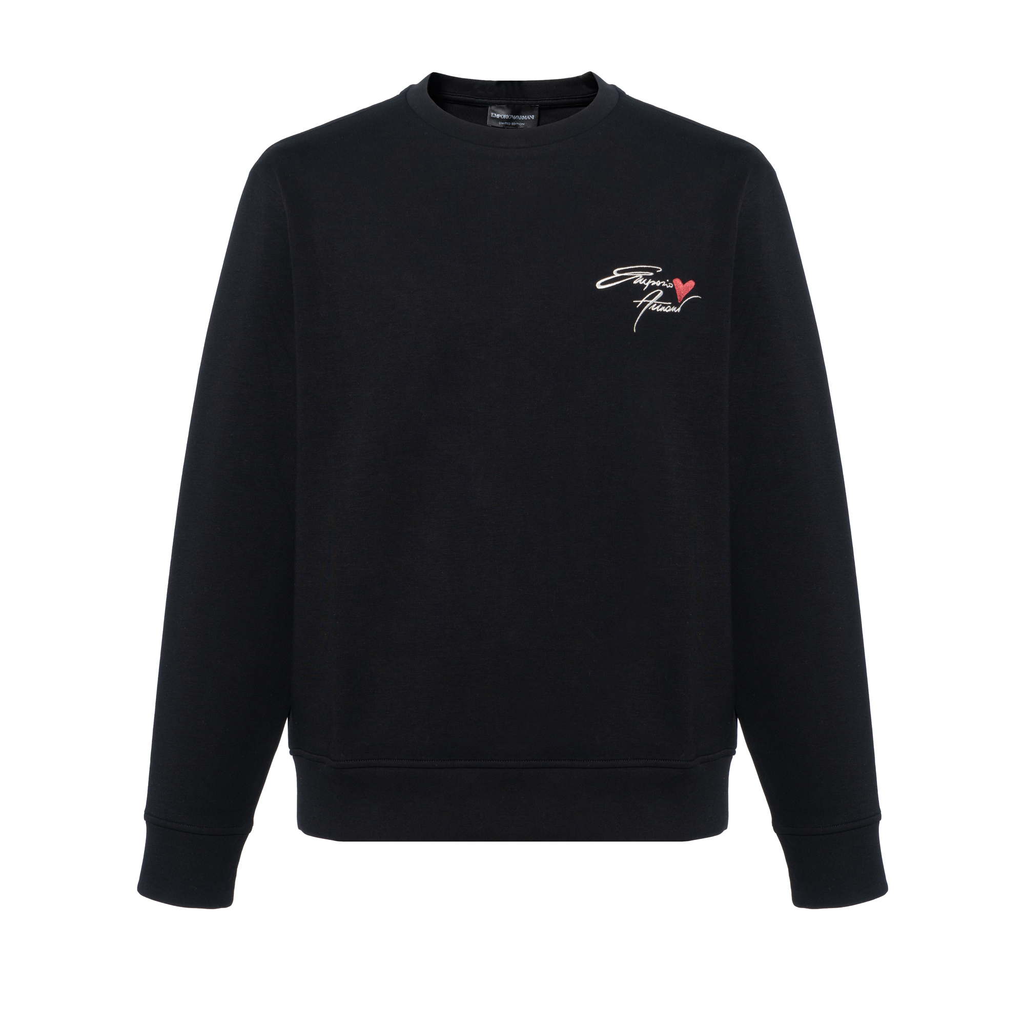 Emporio Armani FW22  Black Heart Logo Crewneck Sweatshirt. 6L1MQ01JHSZ-0999