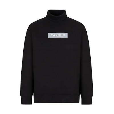 Emporio Armani FW22 Black High-Neck Printed Pullover Sweatshirt. 6L1M8E1-JSFZ1-0999