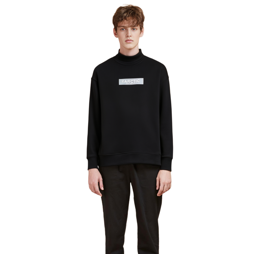 Lookbook Emporio Armani FW22  Black High-Neck Printed Pullover Sweatshirt. 6L1M8E1-JSFZ1-0999