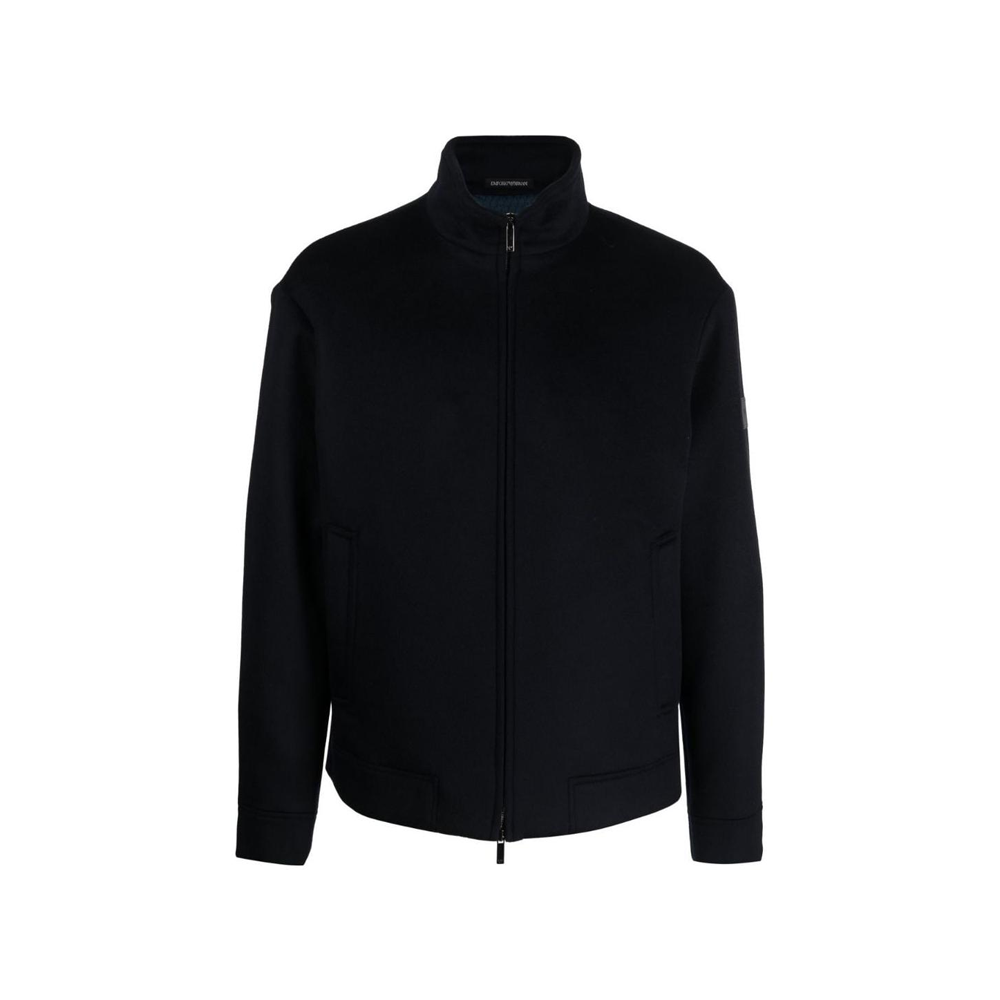EMPORIO ARMANI FW22  Black High-Neck Zip-Up Jacket H31R42-C1452-0922