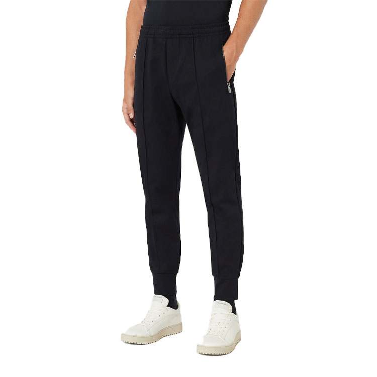 Purchase Emporio Armani FW22  Black High-Waisted Jogger Knit Pants Essentials. 8N1P721-JBTZ1-0999