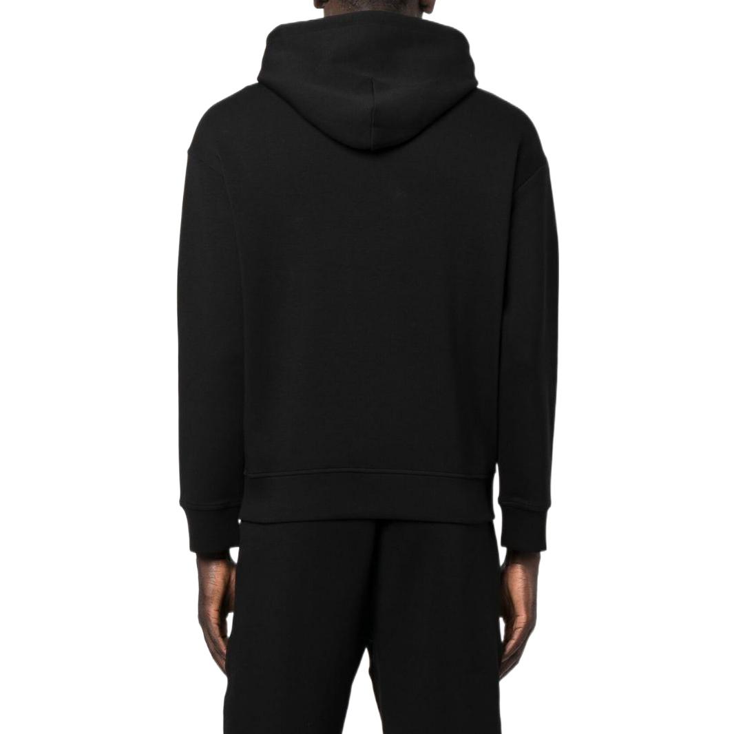 Shop EMPORIO ARMANI FW22  Black Hoodie with Logo. 6L1M84-1JHSZ-0999
