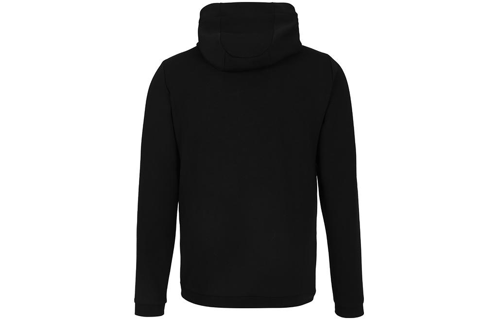 Lookbook Emporio Armani FW22  Black Hoodie with Logo Print and Zipper Design. 6LPM29-PJHVZ-1200