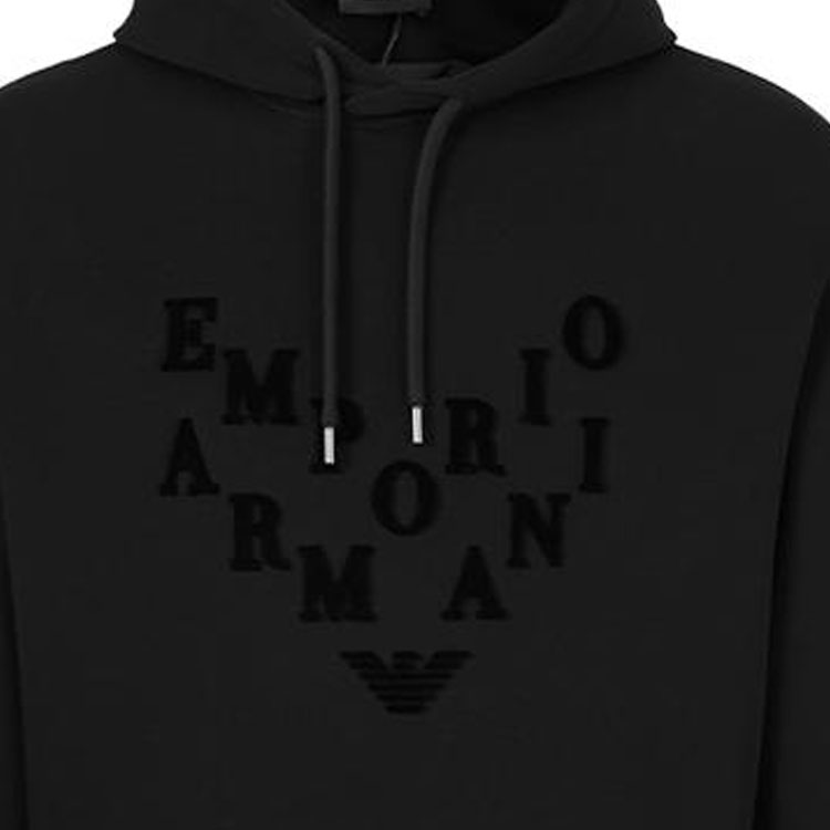 Emporio Armani FW22  Black Hoodie with Solid Color Letter Print Design. 6L1MM9-JHSZ-0059 圖 6