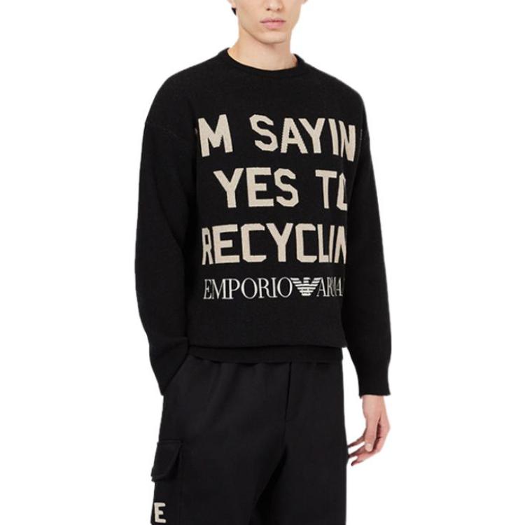Emporio Armani FW22  Black Knit Jacquard Logo Sweater 6H1MZ1-1M3FZ1-0999 圖 4