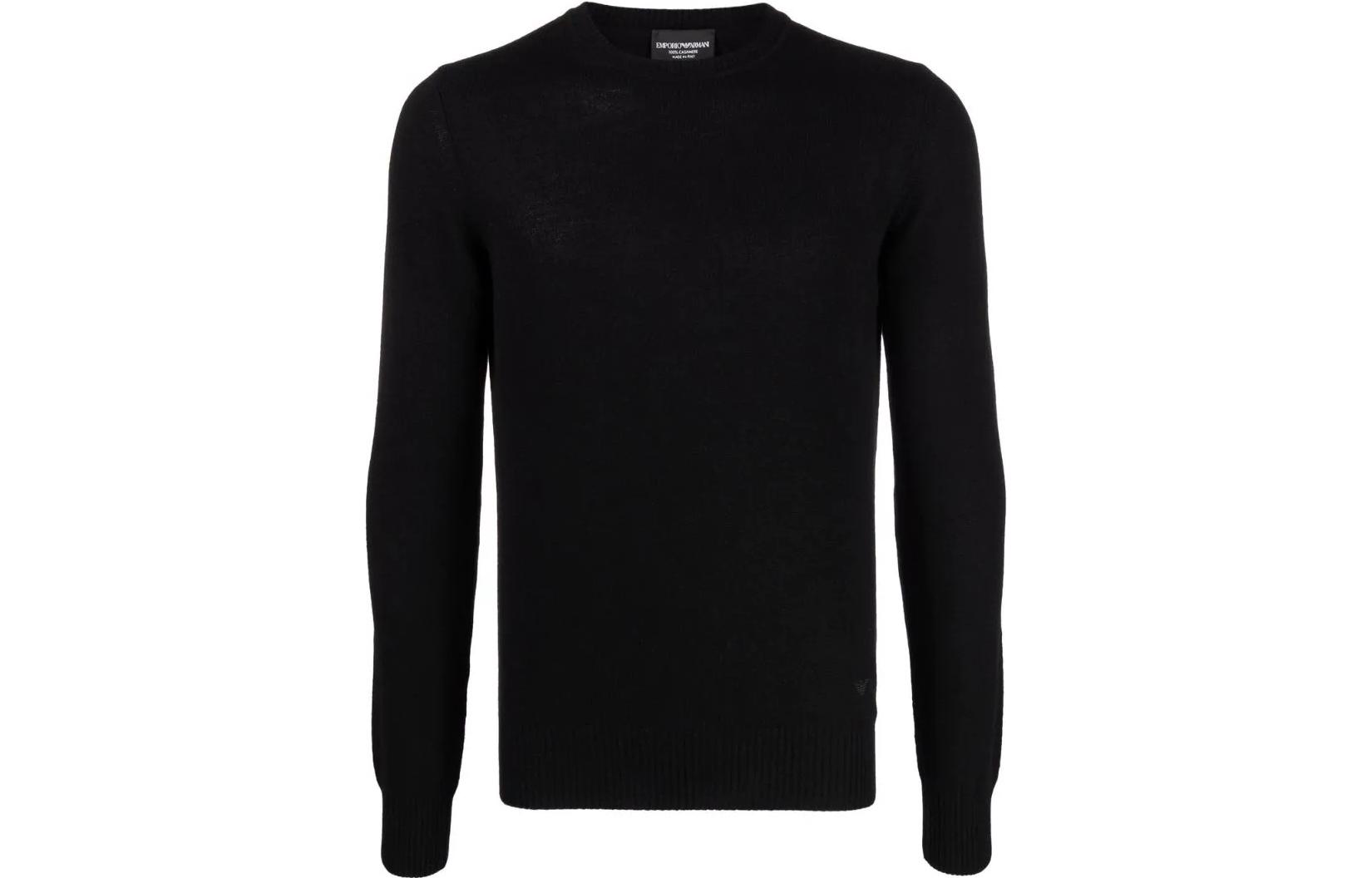 EMPORIO ARMANI FW22  Black Knitted Cashmere Sweater Long Sleeve Pullover 8N1M391M71Z0999 圖 2