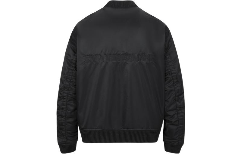 Lookbook EMPORIO ARMANI FW22 Jaket Hitam Kapas Lengan Panjang Logo Sulam. 6L1BP0-1NMZZ-0999