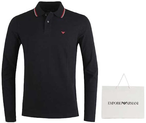 エンポリオアルマーニ FW22 ブラックロゴ刺繍 長袖ポロシャツ. 8N1FB5-1JPTZ-0999 Purchase エンポリオアルマーニ FW22 ブラックロゴ刺繍 長袖ポロシャツ. 8N1FB5-1JPTZ-0999