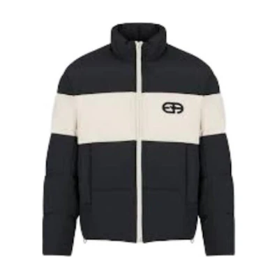 EMPORIO ARMANI FW22 Black Logo Embroidered Relaxed Fit Jacket. 6L1BL71-NKZZ1-0920