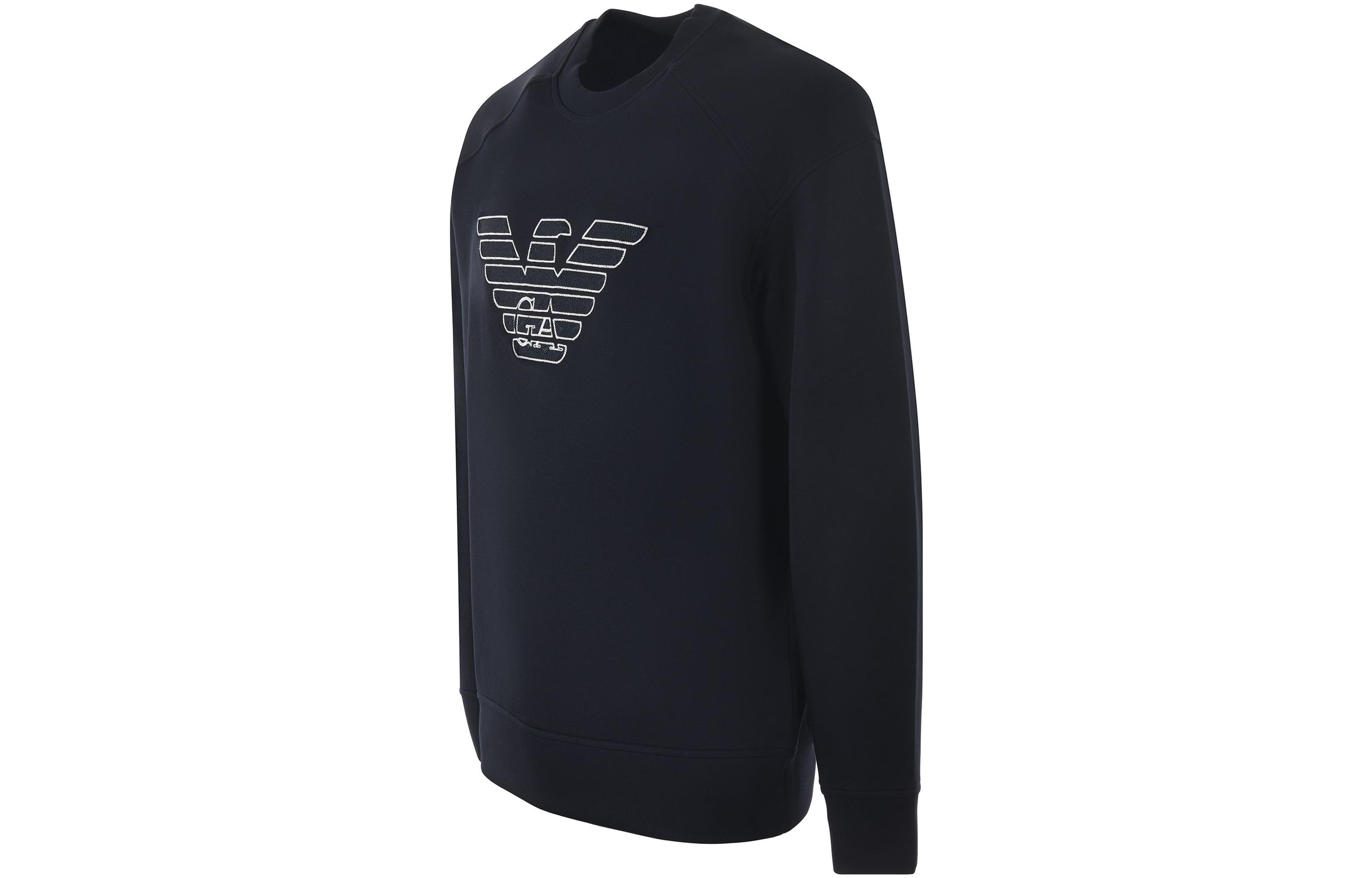 Lookbook エンポリオアルマーニ FW22 ブラック ロゴプリント クルーネック スウェットシャツ 6L1ML8-1JHSZ-09G8