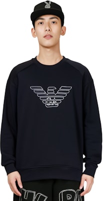 エンポリオアルマーニ FW22 ブラック ロゴプリント クルーネック スウェットシャツ 6L1ML8-1JHSZ-09G8 Shop エンポリオアルマーニ FW22 ブラック ロゴプリント クルーネック スウェットシャツ 6L1ML8-1JHSZ-09G8