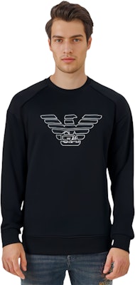 エンポリオアルマーニ FW22 ブラック ロゴプリント クルーネック スウェットシャツ 6L1ML8-1JHSZ-09G8 Purchase エンポリオアルマーニ FW22 ブラック ロゴプリント クルーネック スウェットシャツ 6L1ML8-1JHSZ-09G8