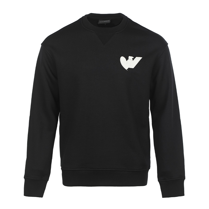 Emporio Armani FW22  Black Logo Print Loose Fit Crewneck Sweatshirt 6L1MB5-1JQNZ-0999