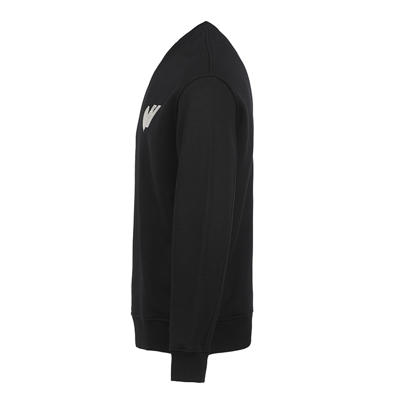 Shop Emporio Armani FW22  Black Logo Print Loose Fit Crewneck Sweatshirt 6L1MB5-1JQNZ-0999