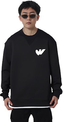 Emporio Armani FW22 Black Logo Print Loose Fit Crewneck Sweatshirt 6L1MB5-1JQNZ-0999 Purchase Emporio Armani FW22 Black Logo Print Loose Fit Crewneck Sweatshirt 6L1MB5-1JQNZ-0999