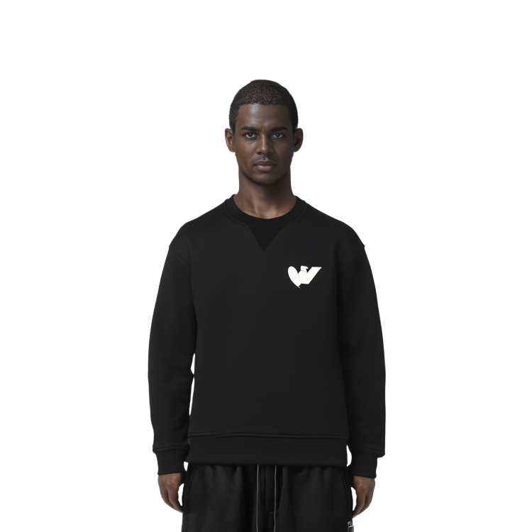Details for Emporio Armani FW22  Black Logo Print Loose Fit Crewneck Sweatshirt 6L1MB5-1JQNZ-0999