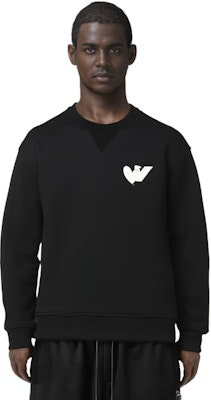 Emporio Armani FW22 Black Logo Print Loose Fit Crewneck Sweatshirt 6L1MB5-1JQNZ-0999 Details for Emporio Armani FW22 Black Logo Print Loose Fit Crewneck Sweatshirt 6L1MB5-1JQNZ-0999