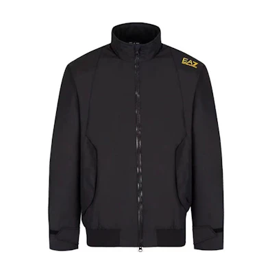 EMPORIO ARMANI FW22 Black Logo Print Zip-Up Jacket. 6LPB07-PN27Z-0208