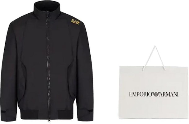 EMPORIO ARMANI FW22 Black Logo Print Zip-Up Jacket. 6LPB07-PN27Z-0208 Shop EMPORIO ARMANI FW22 Black Logo Print Zip-Up Jacket. 6LPB07-PN27Z-0208