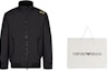 Shop EMPORIO ARMANI FW22 Black Logo Print Zip-Up Jacket. 6LPB07-PN27Z-0208