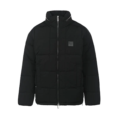 Emporio Armani FW22 Black Logo Puffer Jacket - Loose Fit, Outdoor Warmth. 6L1BS41-NNLZ-0999