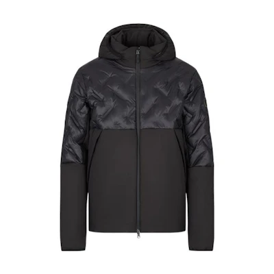 EMPORIO ARMANI FW22 Black Patchwork Zip Cotton Jacket. 6LPB03-PN8MZ-1200