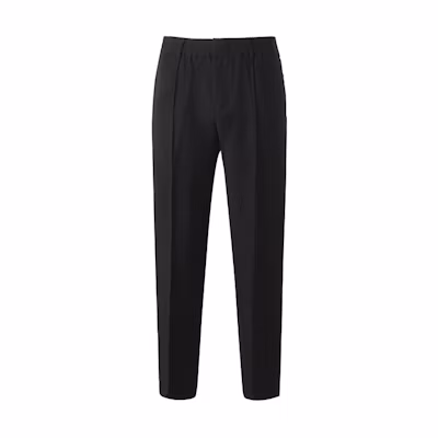 EMPORIO ARMANI FW22 Black Pleated Mid-Rise Tapered Casual Pants. 6L1PC7-1NMKZ-0999
