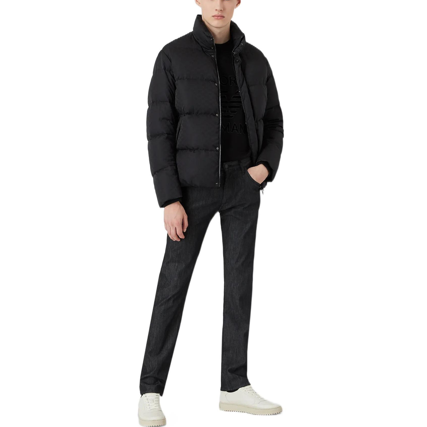 Shop エンポリオ アルマーニ FW22 ブラック ダウンジャケット スリムフィット 長袖 8N1BN31-NHQZ1-F046