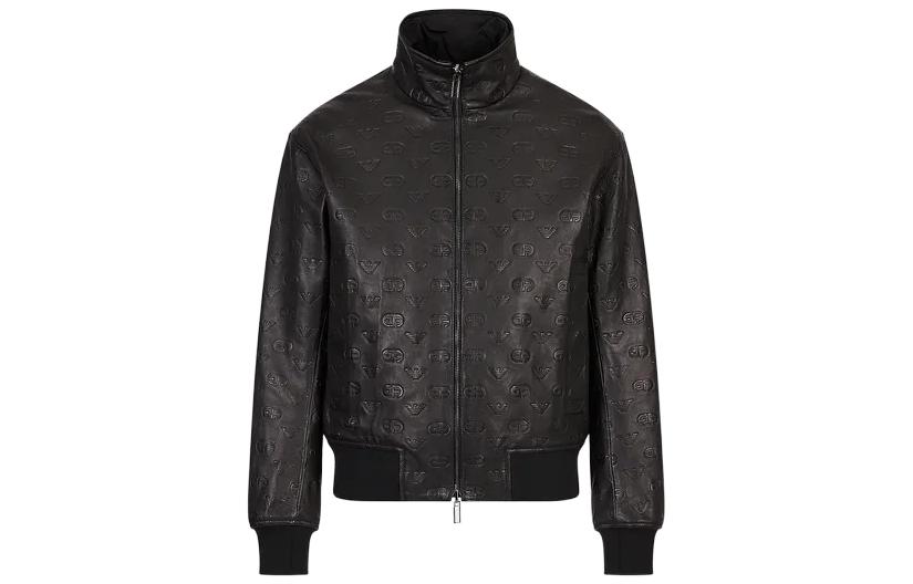 Order EMPORIO ARMANI FW22 黑色壓紋Logo可雙面穿皮革夾克. H31R7H-C1P7H-999