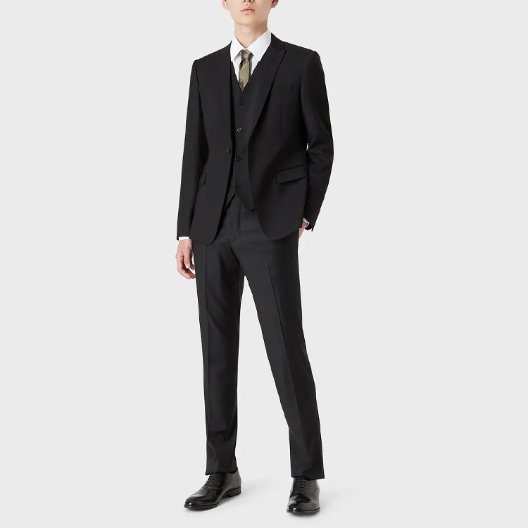 Lookbook エンポリオアルマーニ FW22 ブラック スリム ストレートフィット カジュアルパンツ 01P650-01047-1999