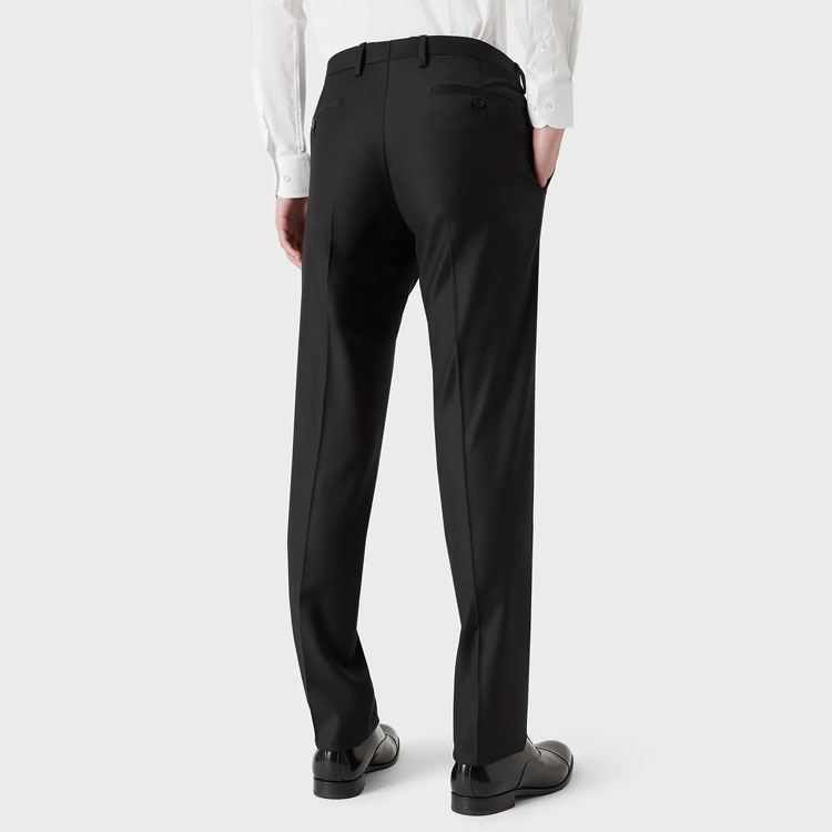 Shop エンポリオアルマーニ FW22 ブラック スリム ストレートフィット カジュアルパンツ 01P650-01047-1999