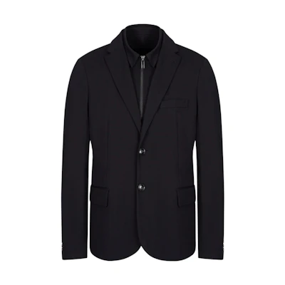 Emporio Armani FW22 Black Solid Casual Long Sleeve Blazer Jacket. 6L1GL0-1JGXZ-0920