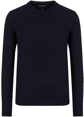 EMPORIO ARMANI FW22 Black Solid Color Crewneck Knit Sweater 8N1M421M67Z10999 Buy EMPORIO ARMANI FW22 Black Solid Color Crewneck Knit Sweater 8N1M421M67Z10999