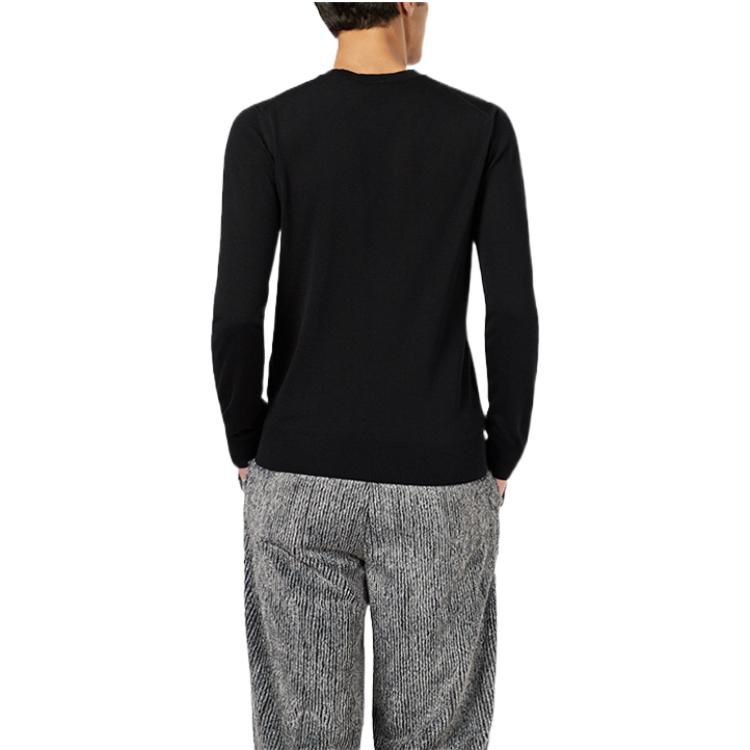 Purchase EMPORIO ARMANI FW22  Black Solid Color Crewneck Knit Sweater 8N1M421M67Z10999