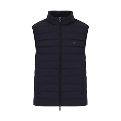 Emporio Armani FW22 Black Solid Color Zip-Up Vest. 8N1BQ11-NLRZ1-0999