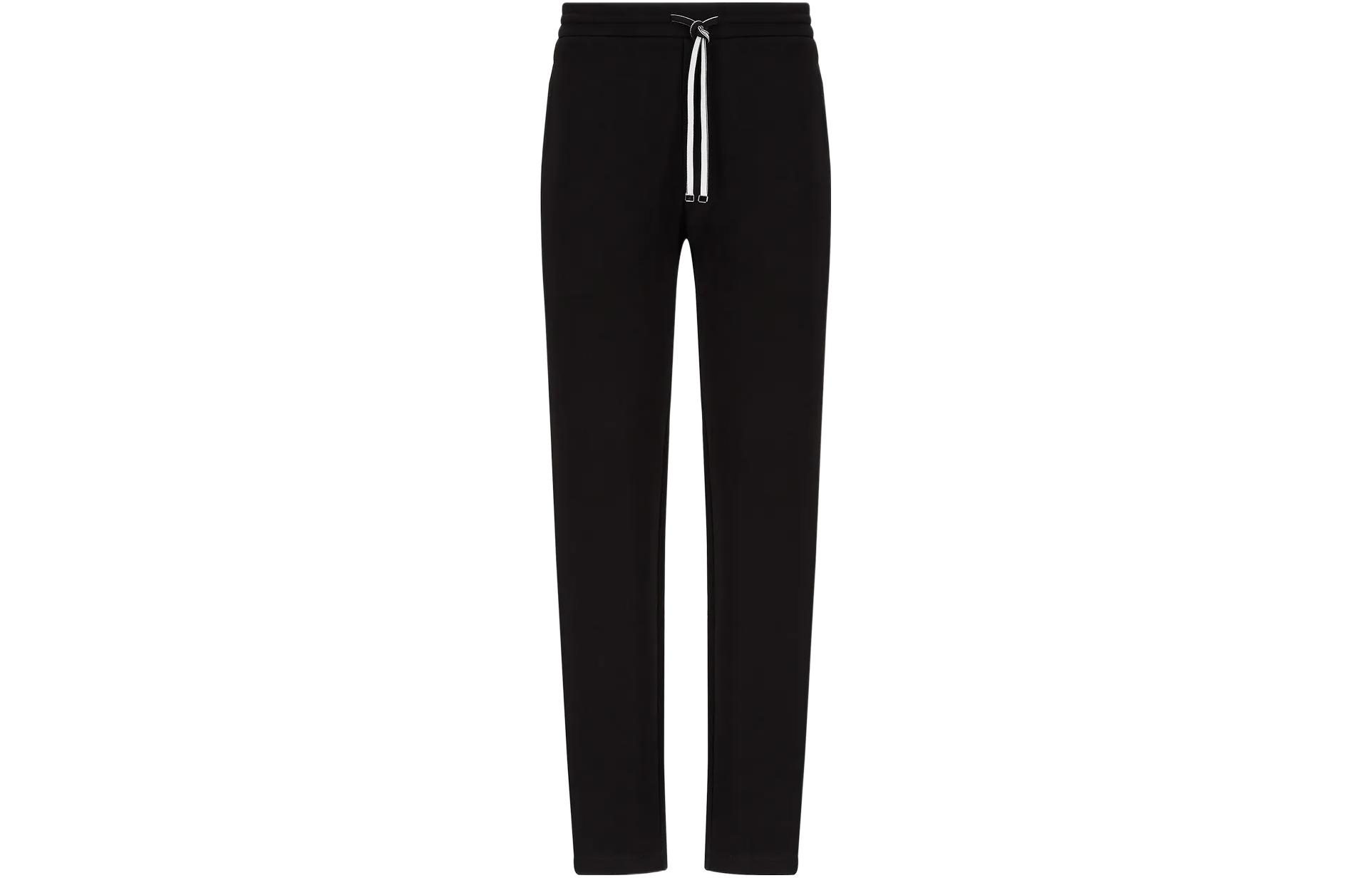 Order EMPORIO ARMANI FW22 Seluar Jogger Knit Kasual Hitam dengan Tali Serut 8N1PD81-JHSZ1-0999