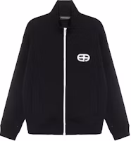 Order EMPORIO ARMANI FW22 黑色刺繡標誌拉鏈衫運動衫. 6L1M85-1JHSZ-0999