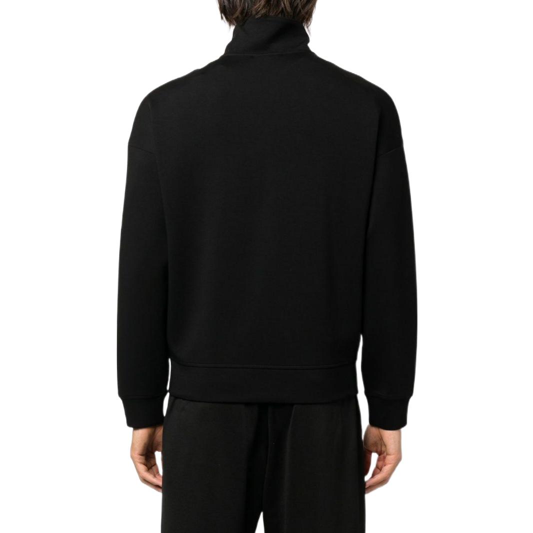 Purchase EMPORIO ARMANI FW22 Hitam Sweatshirt Zip-Up Logo Sulaman. 6L1M85-1JHSZ-0999
