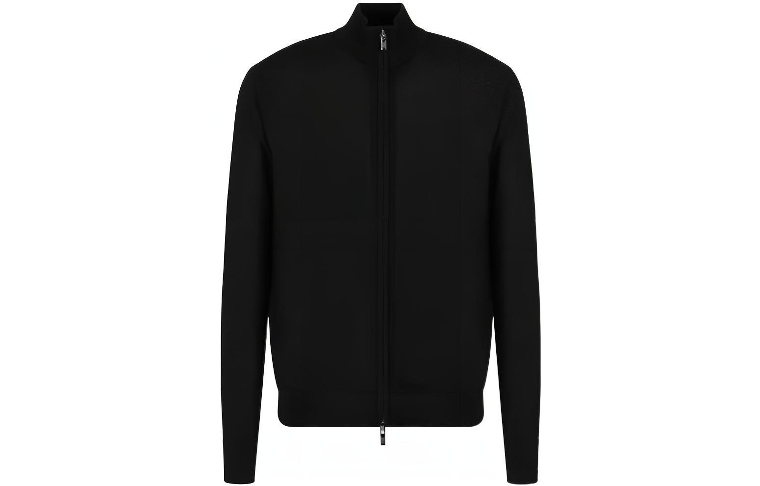 Buy EMPORIO ARMANI FW22  Black Solid Zip-Up Stand Collar Jacket 8N1MUZ1-MJXZ1-0999